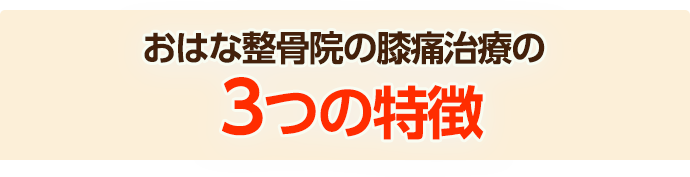 おはな整骨院の膝痛治療の3つの特徴