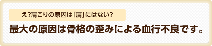 最大の原因は骨格の歪みによる血行不良です。